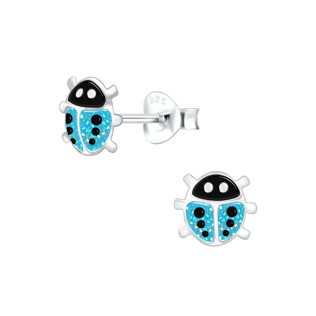 Puces d'oreilles coccinelle en argent