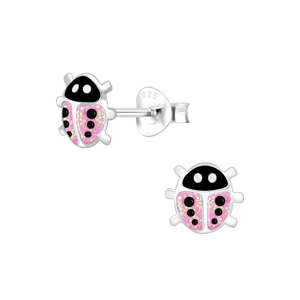 Puces d'oreilles coccinelle en argent