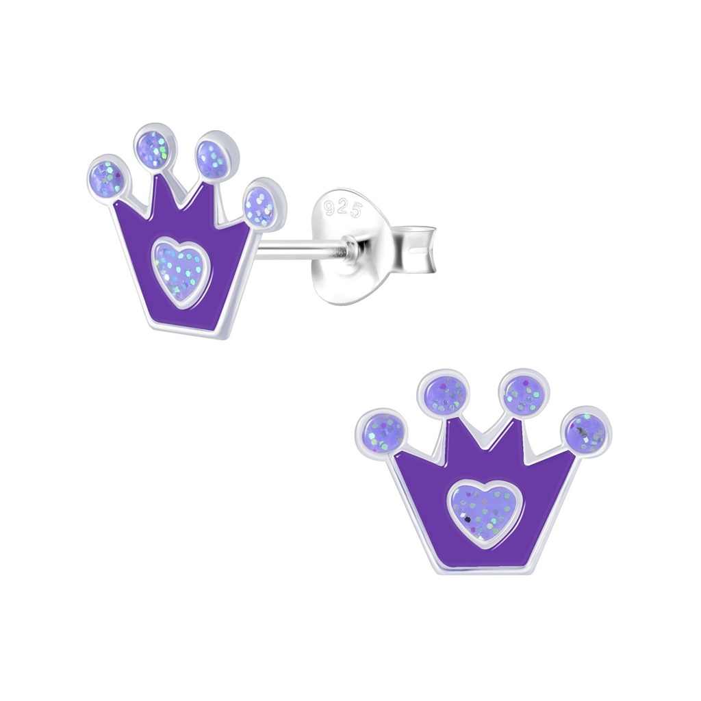 Puces d'oreilles couronne en argent