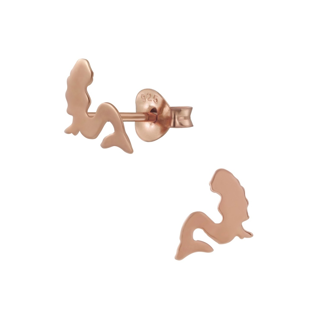 Silver Mermaid Stud Earrings