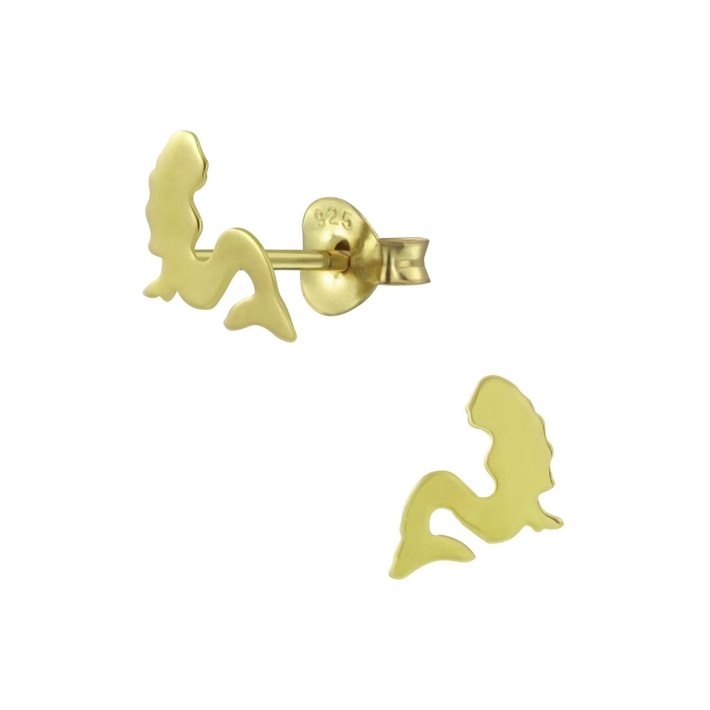 Silver Mermaid Stud Earrings