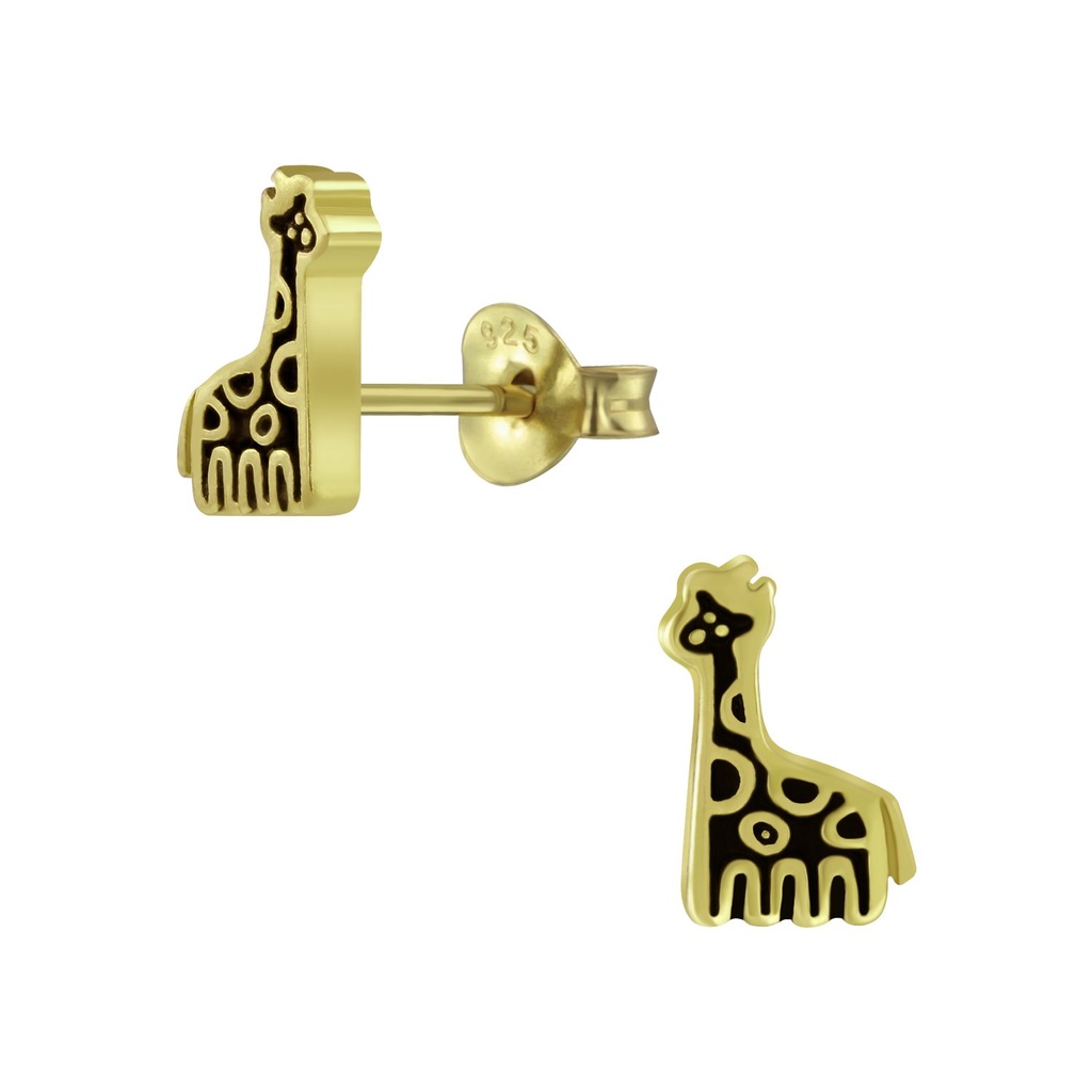 [10007087] Silver Giraffe Stud Earrings