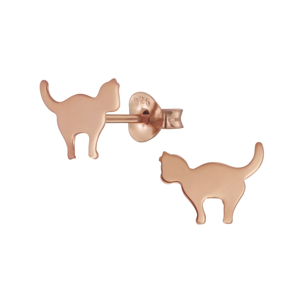 Puces d'oreilles chat en argent