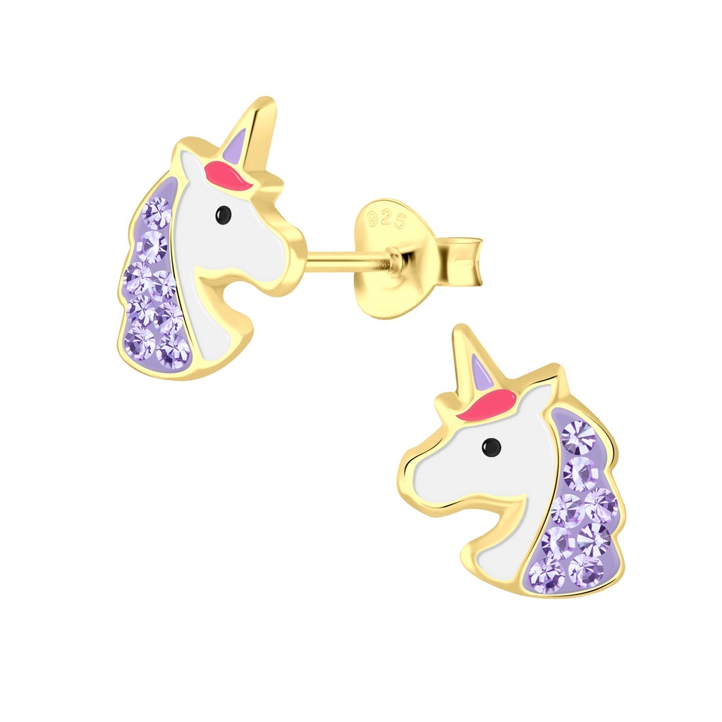 Silver Unicorn Stud Earrings
