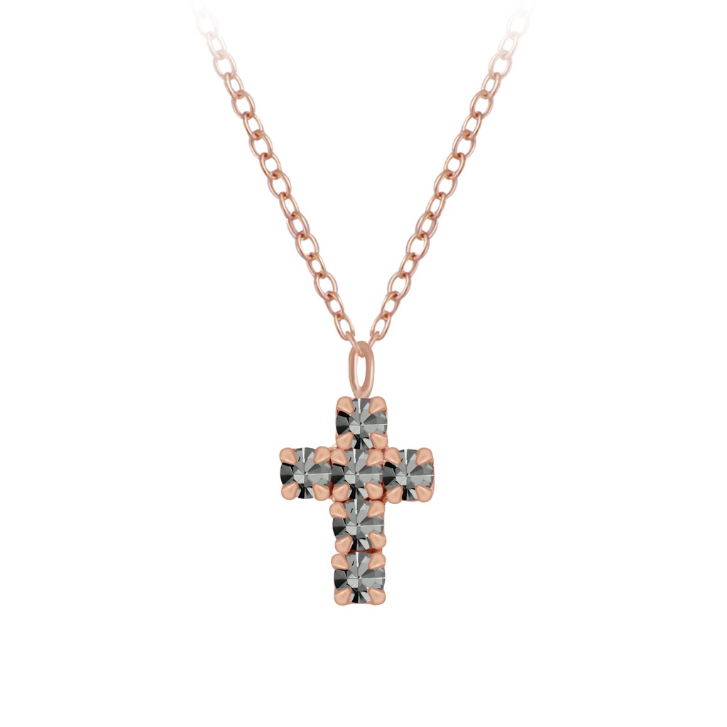 Collier croix en argent cristal