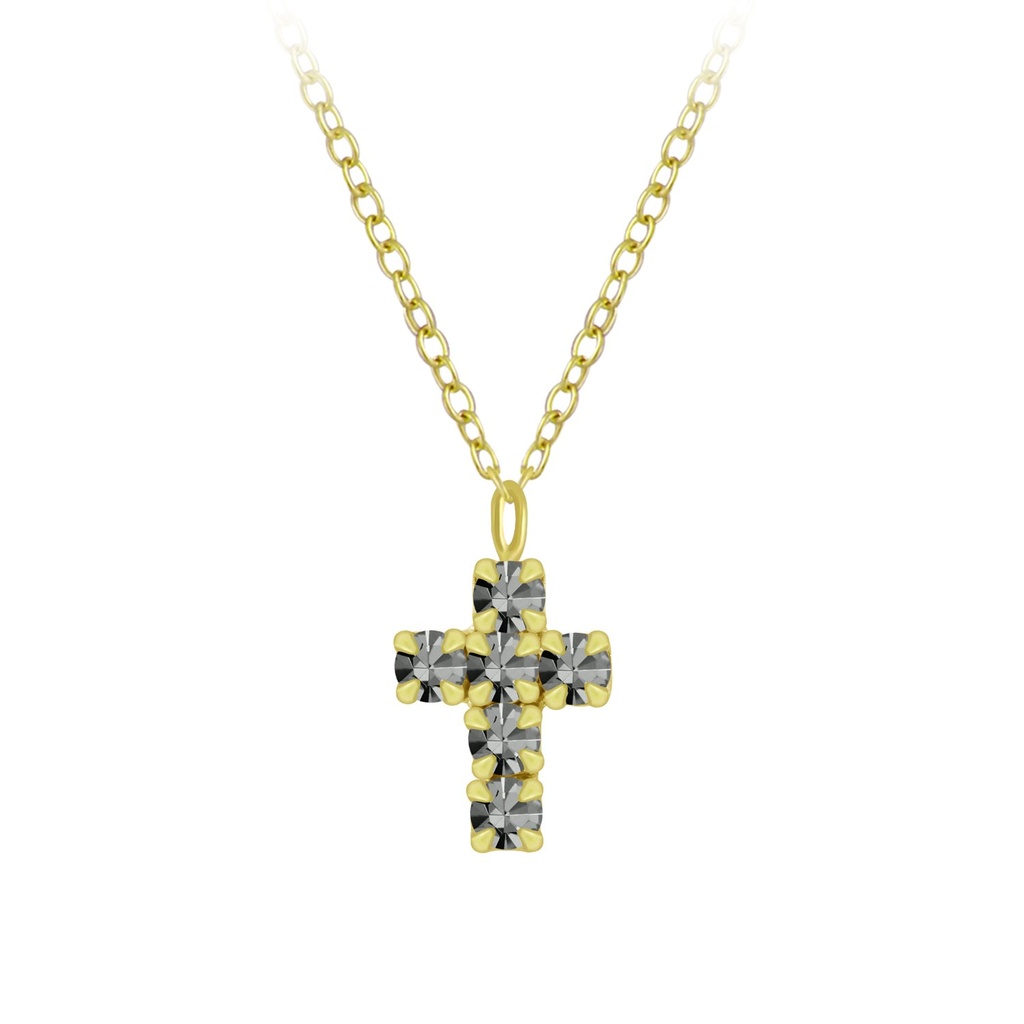 Collier croix en argent cristal