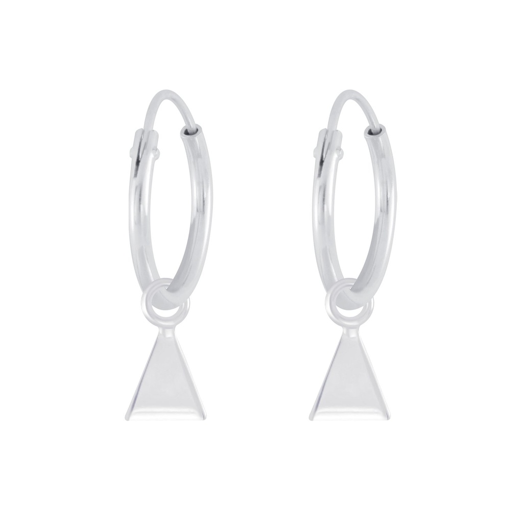 Créoles breloque triangle en argent