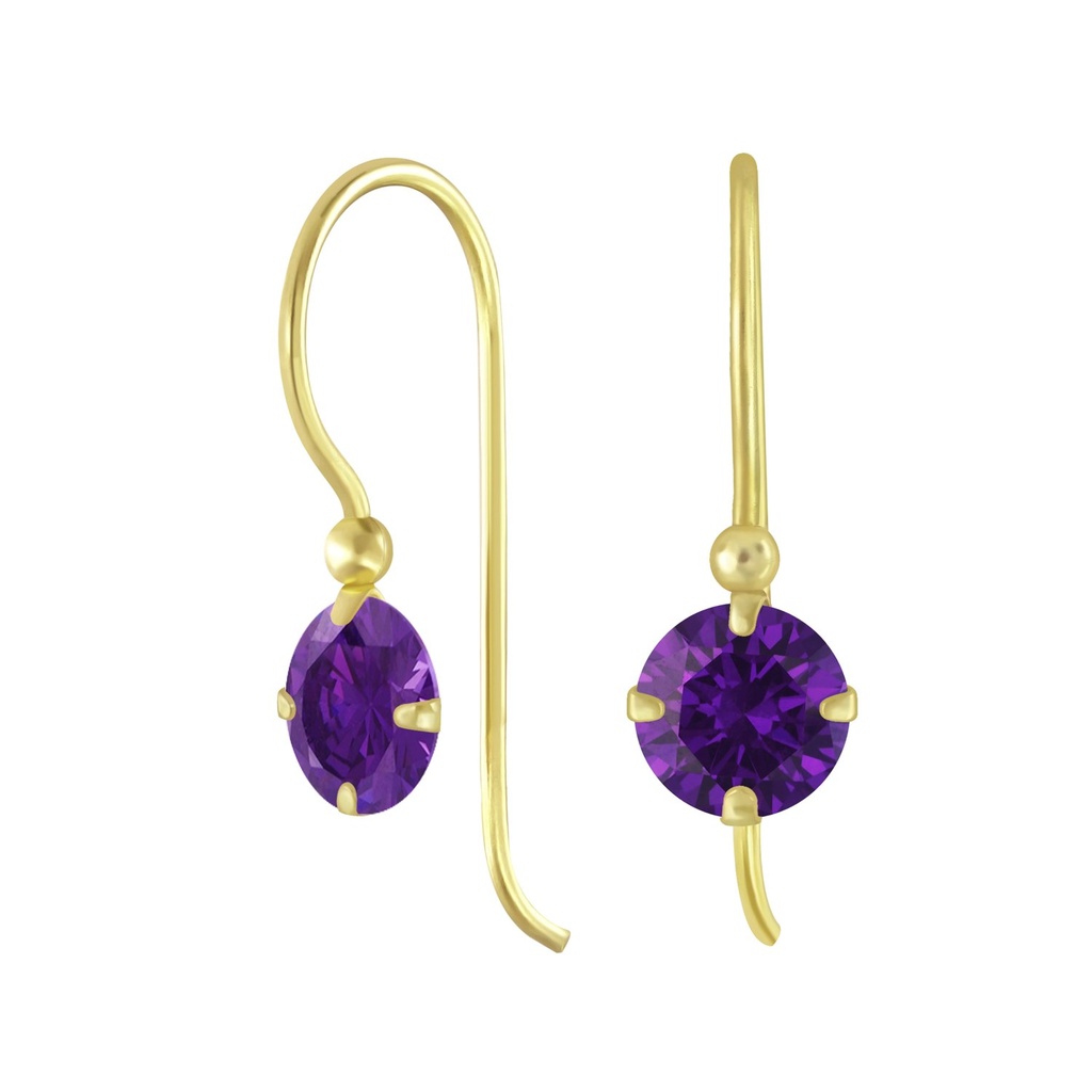 Boucles d'oreilles en argent zircon rond