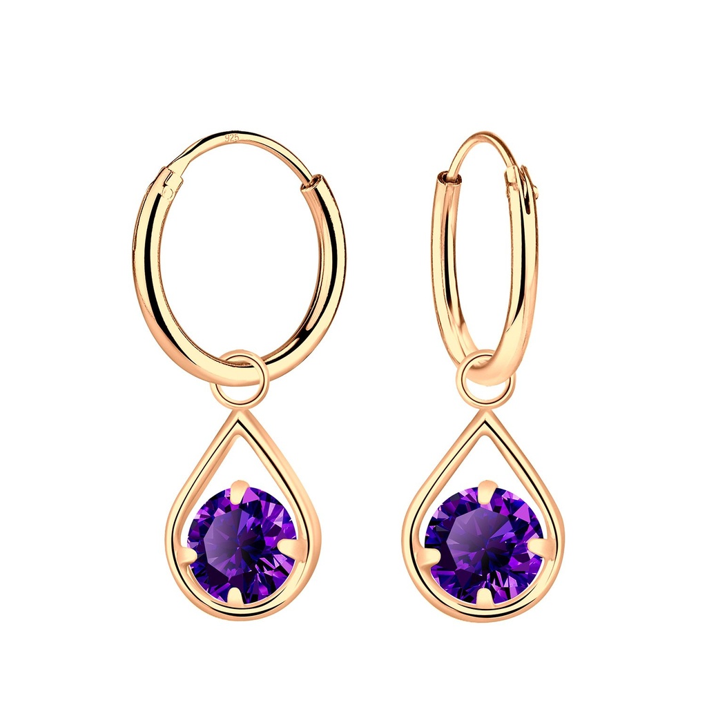 Boucle d'oreille breloque créole goutte en argent