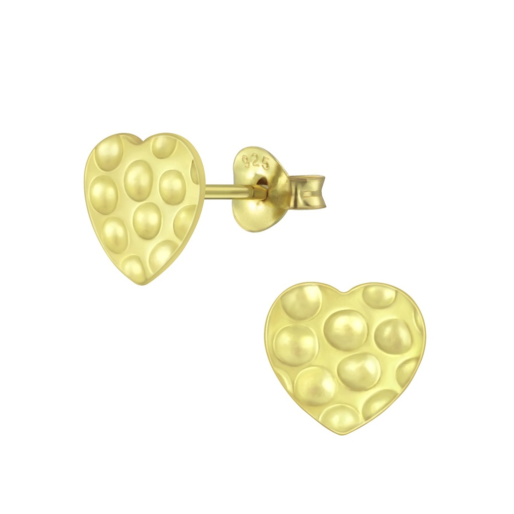 Silver Heart Stud Earrings