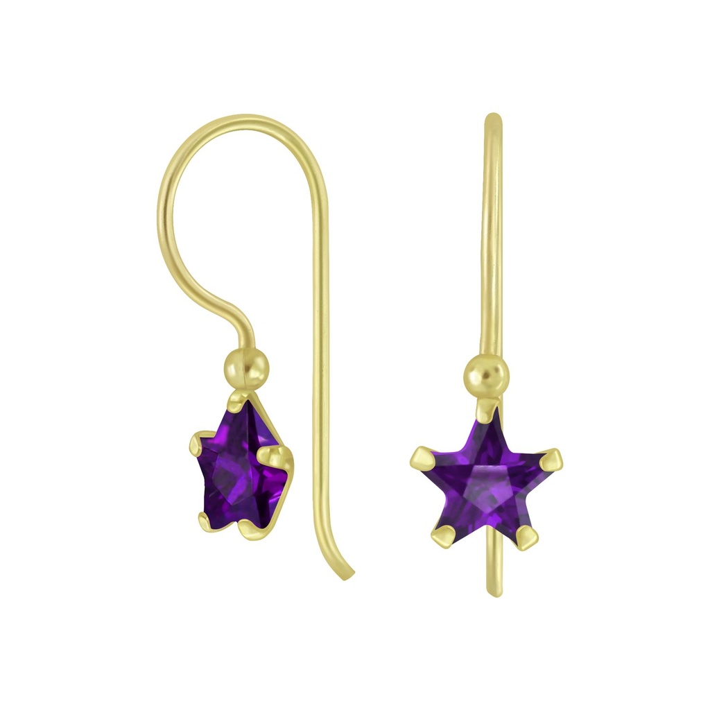 Boucles d'oreilles en argent zircon étoile 6 mm