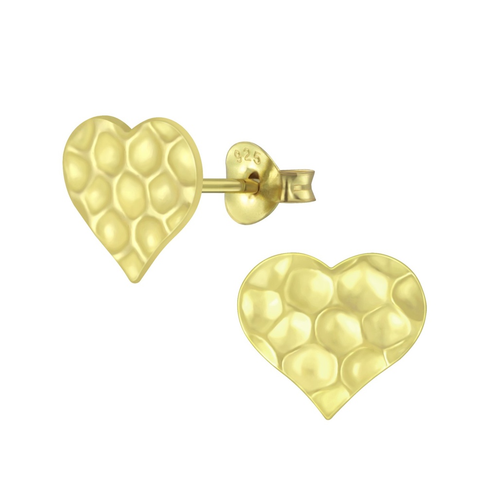 Puces d'oreilles cœur en argent