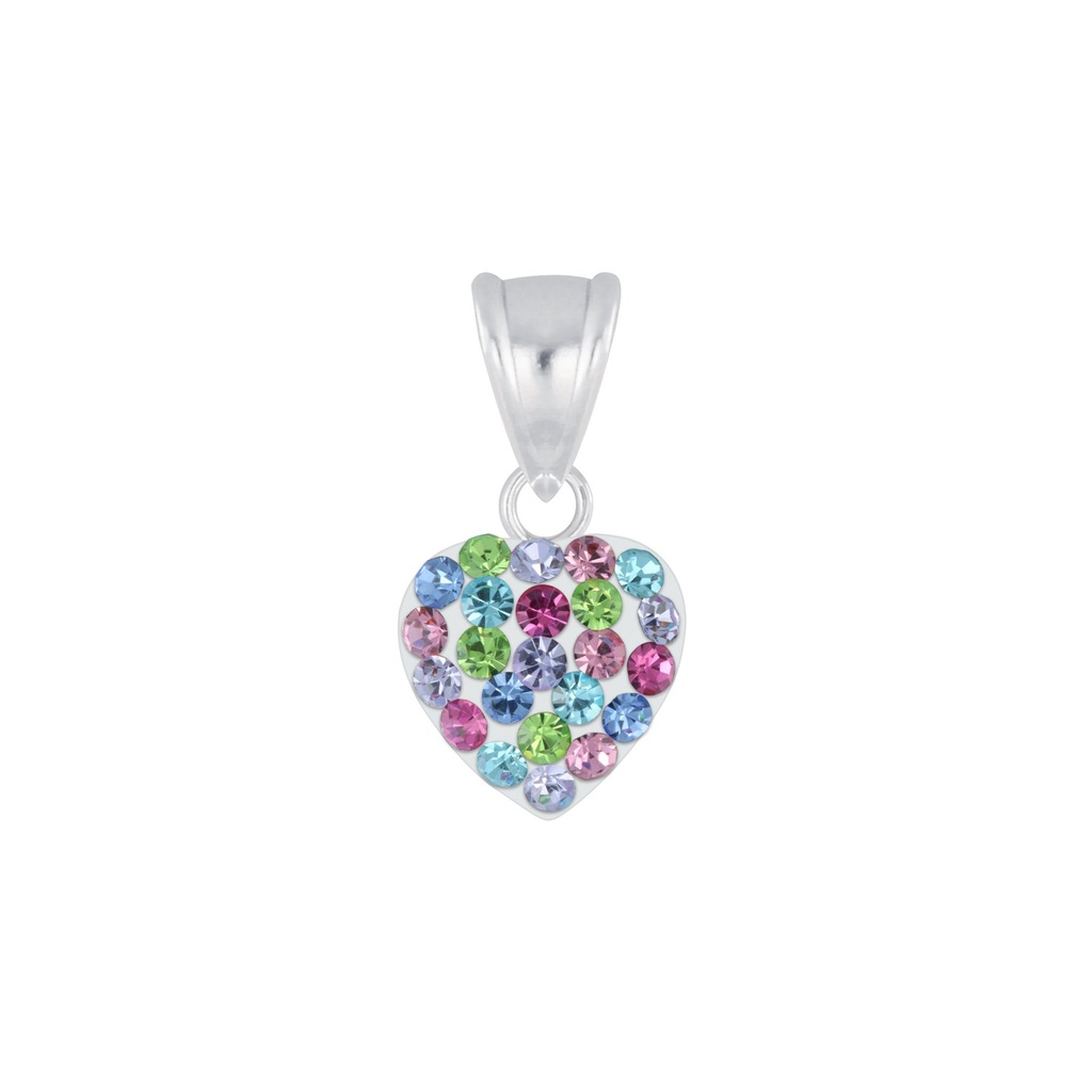 [10007179] Pendentif cœur en argent cristal