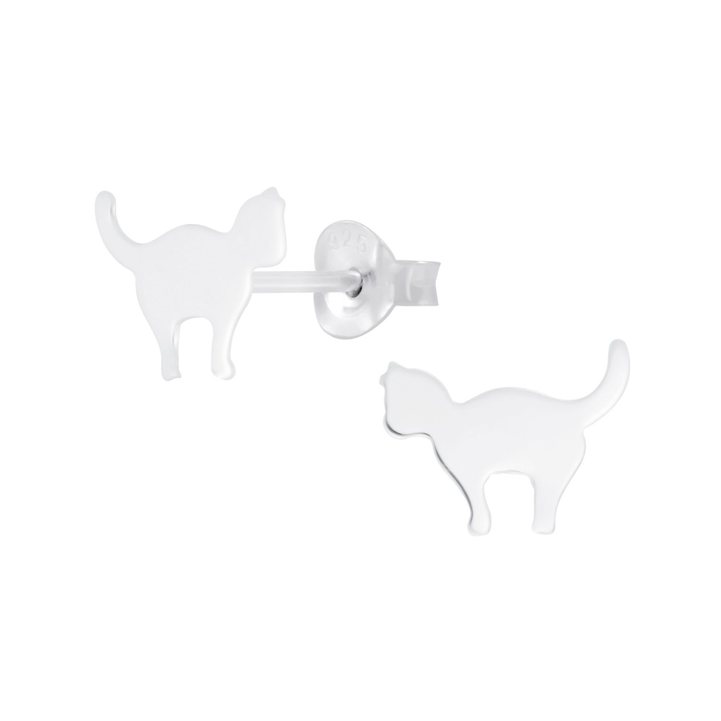 Puces d'oreilles chat en argent