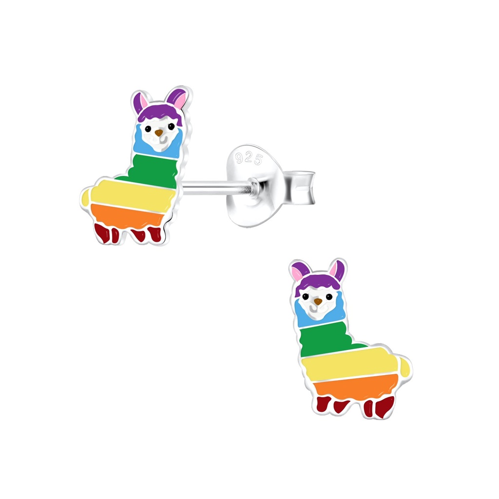 Silver Alpaca Stud Earrings