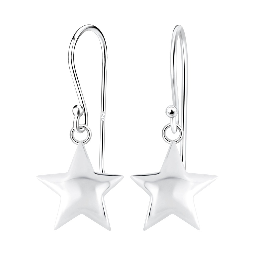 [10006625] Silver Star Earrings