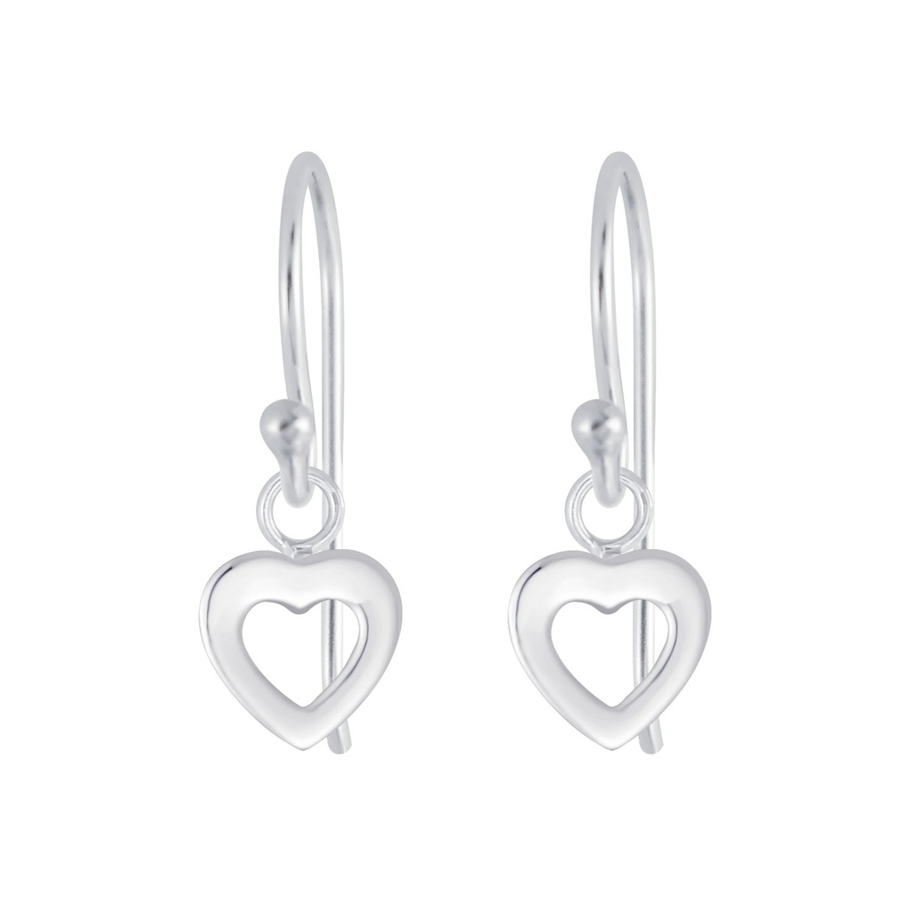 Boucles d'oreilles cœur en argent