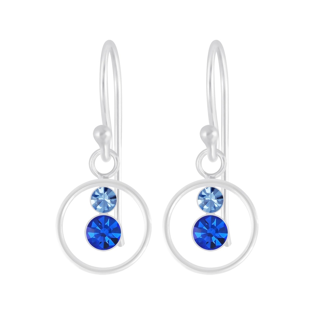 [10005495] Boucles d'oreilles cercle en argent cristal