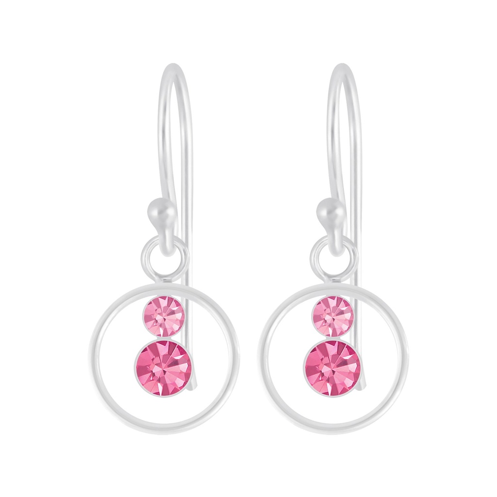 [10005494] Boucles d'oreilles cercle en argent cristal