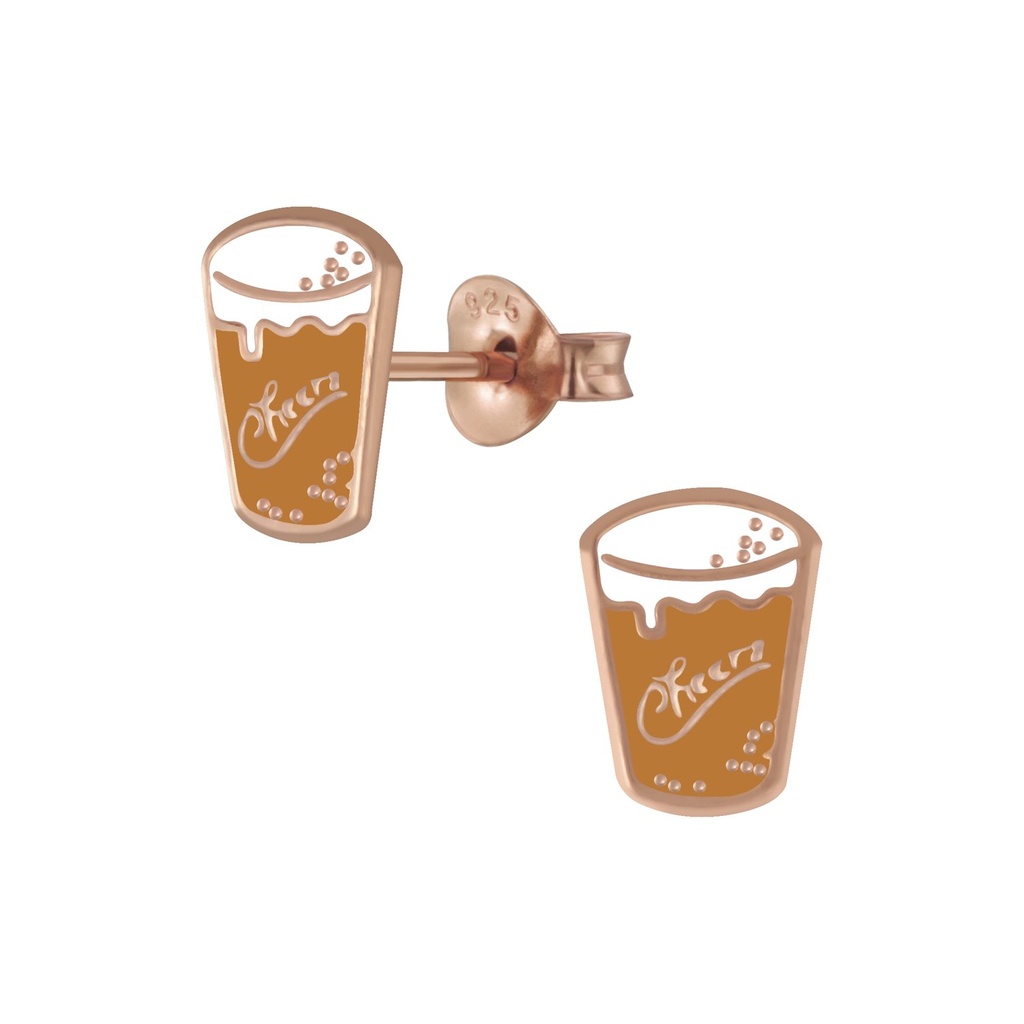 Puces d'oreilles verre à trinquer en argent