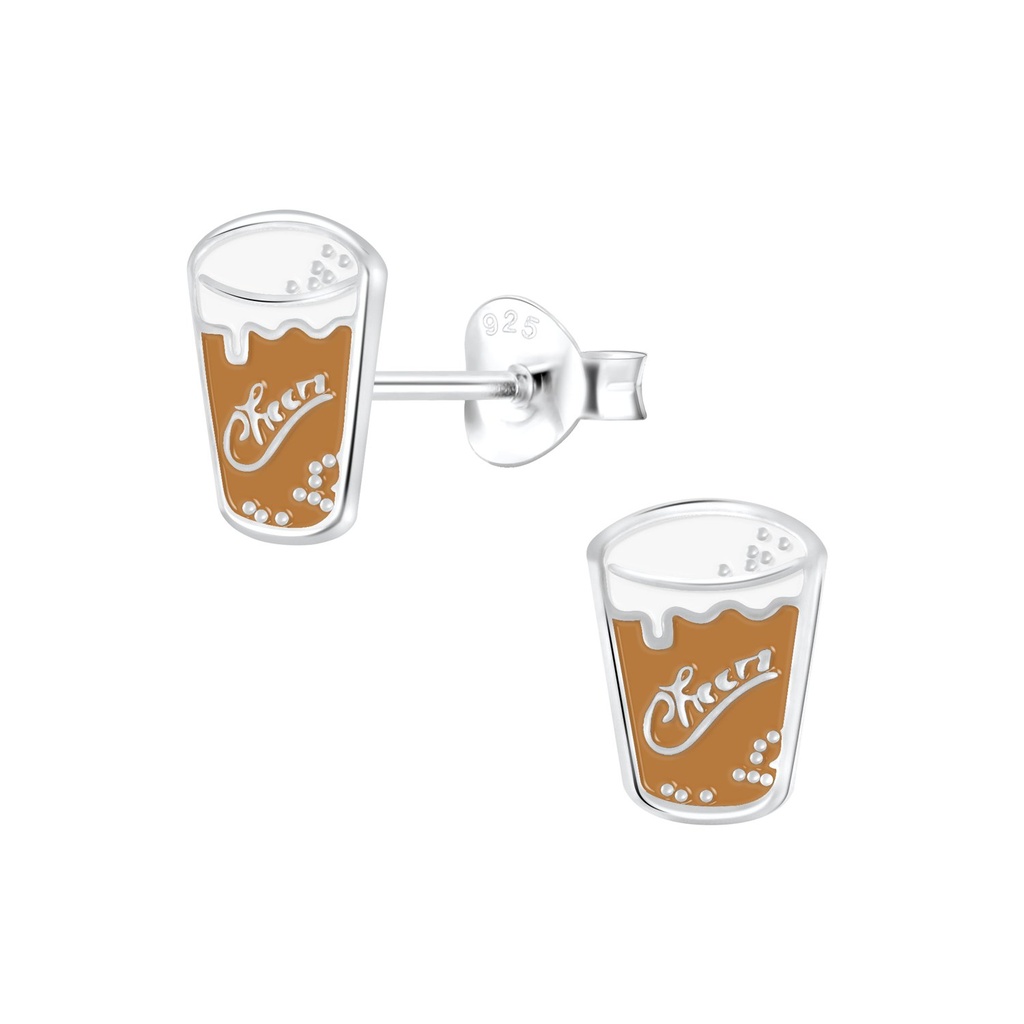 Puces d'oreilles verre à trinquer en argent