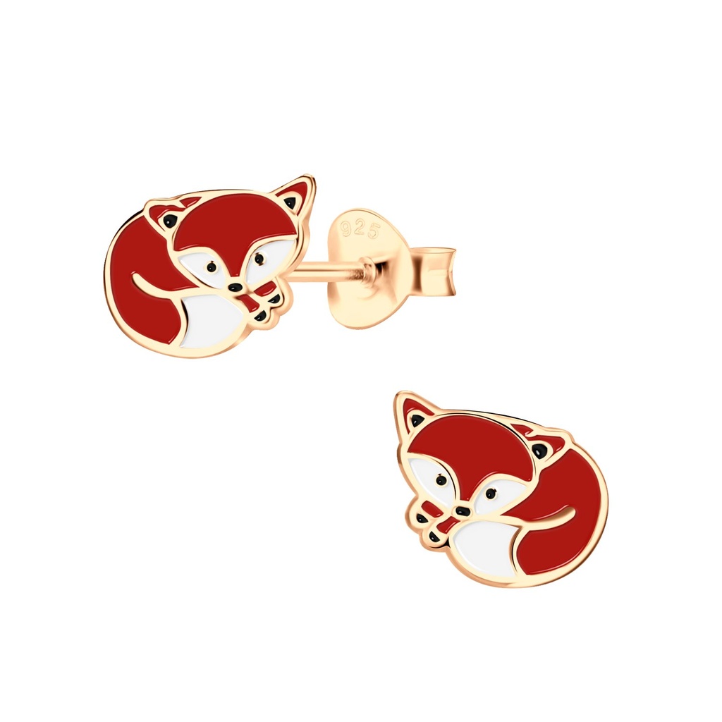 [10006695] Puces d'oreilles renard en argent