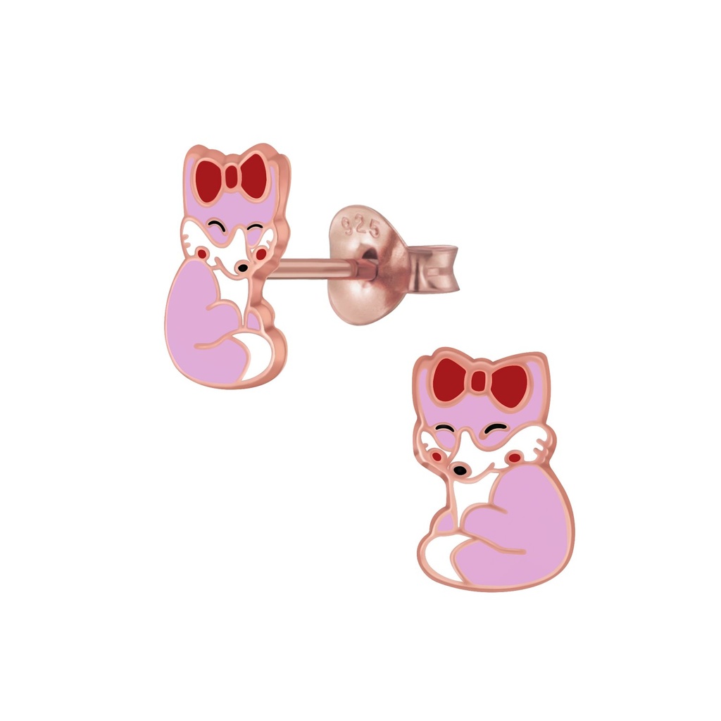 Silver Fox Stud Earrings