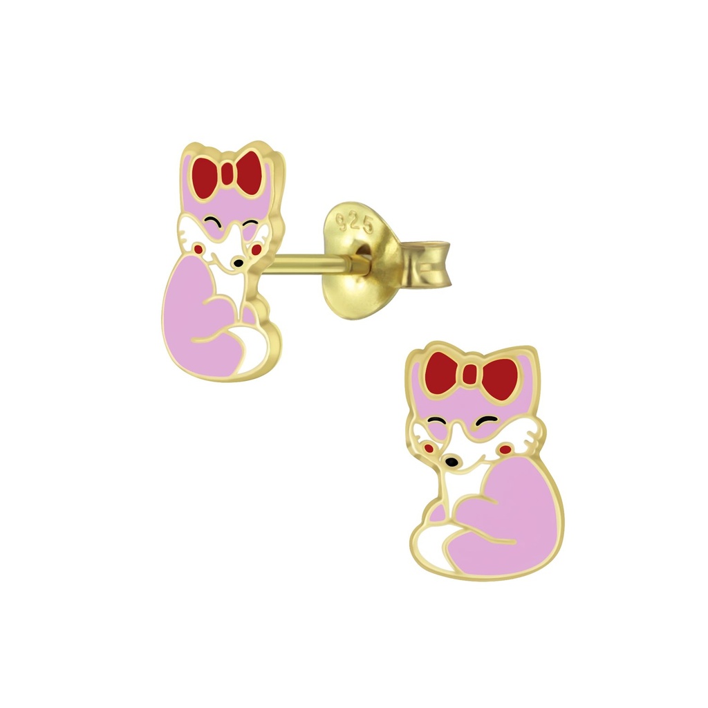 Puces d'oreilles renard en argent
