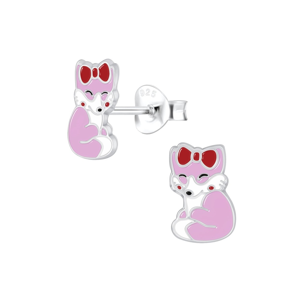Puces d'oreilles renard en argent