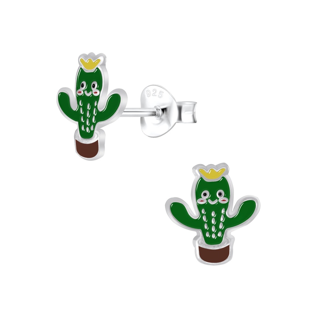 Silver Cactus Stud Earrings