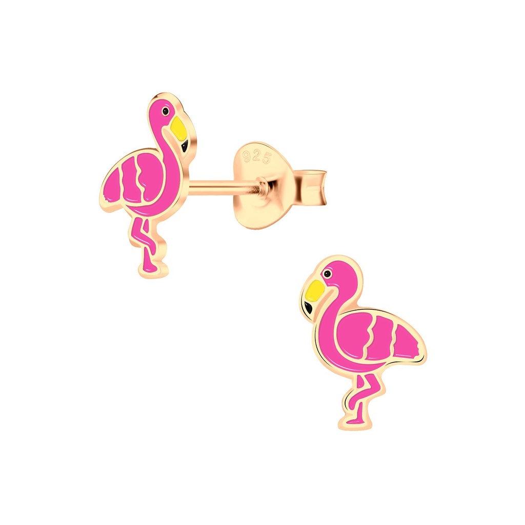 Silver Flamingo Stud Earrings