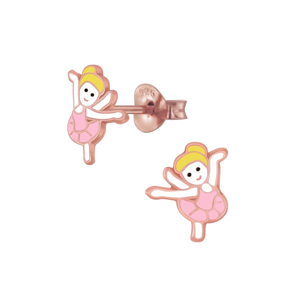 Silver Ballerina Stud Earrings