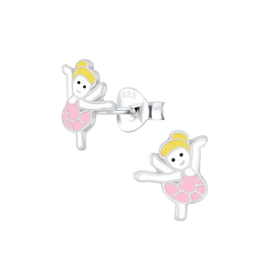Puces d'oreilles ballerine en argent