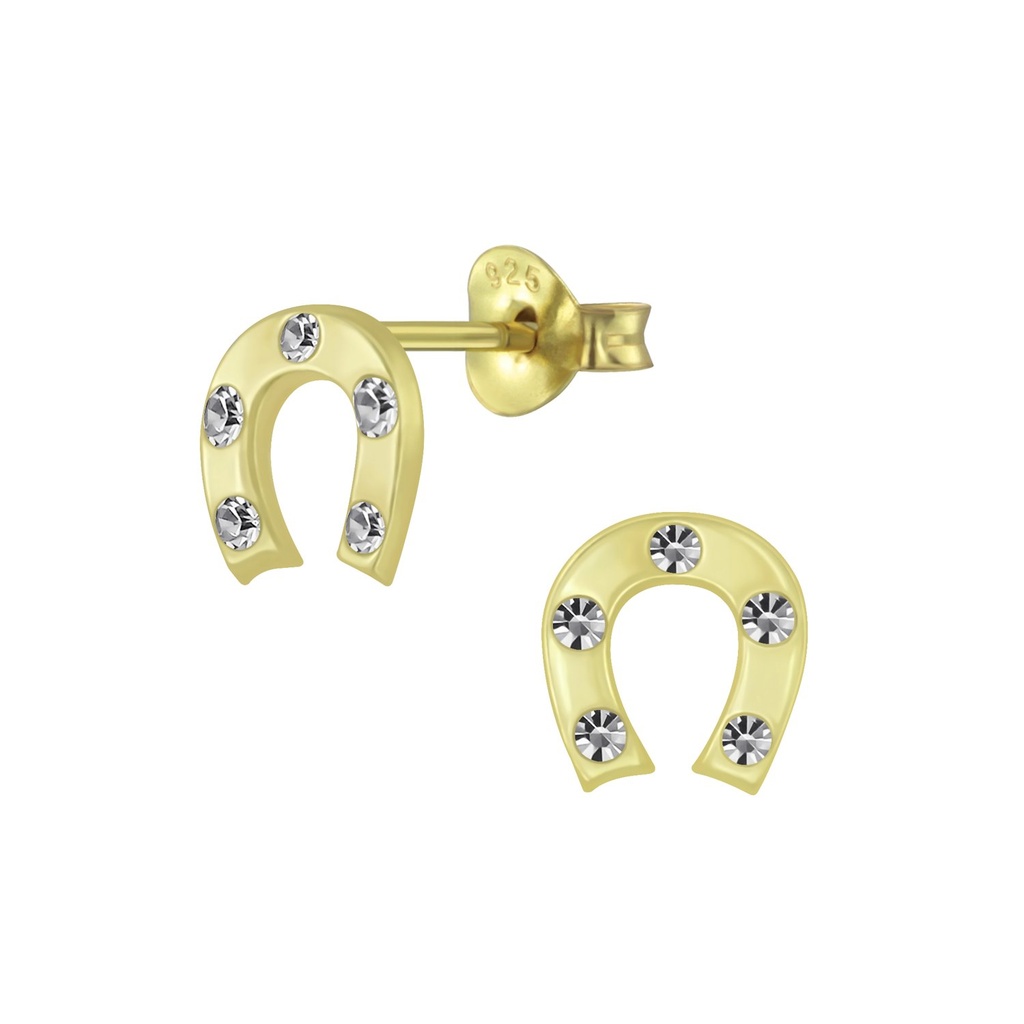 Silver Horseshoe Stud Earrings