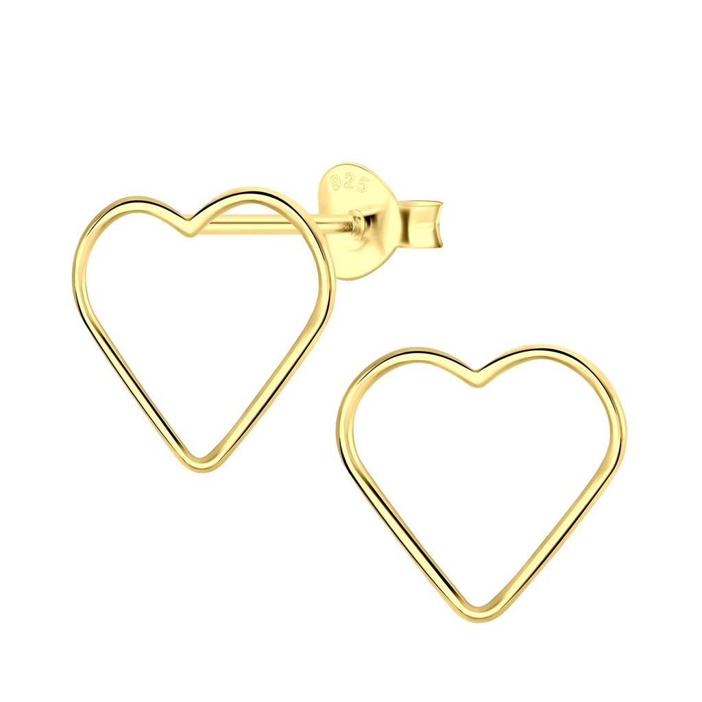 Silver Heart Stud Earrings