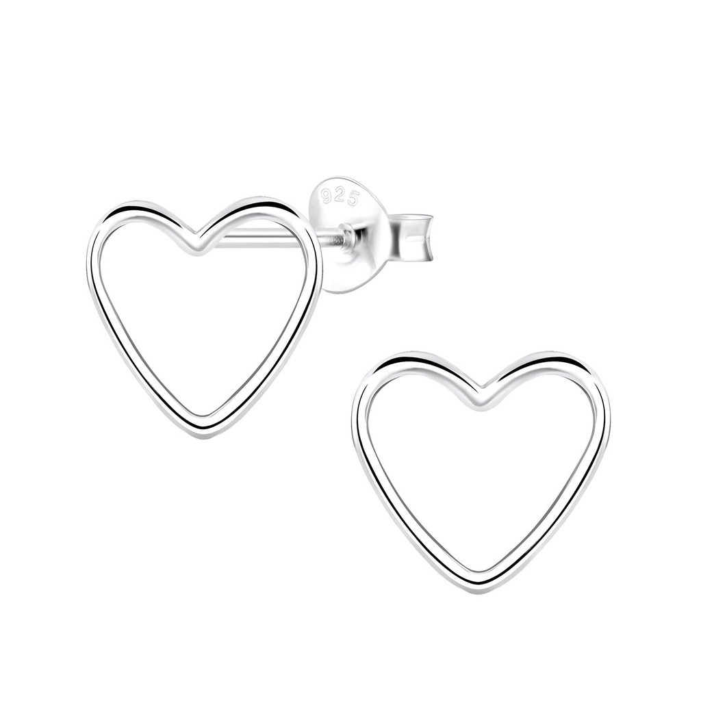 Puces d'oreilles cœur en argent