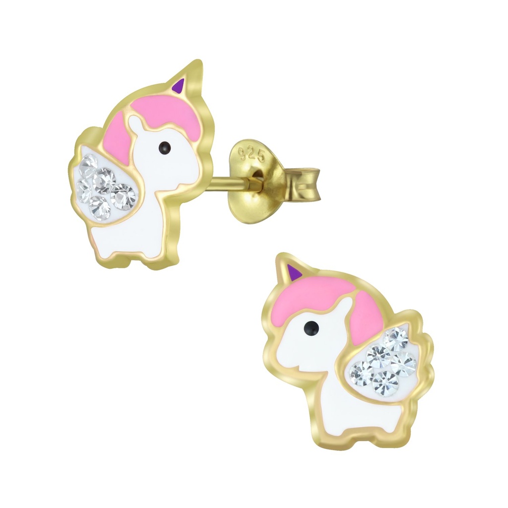Silver Unicorn Stud Earrings