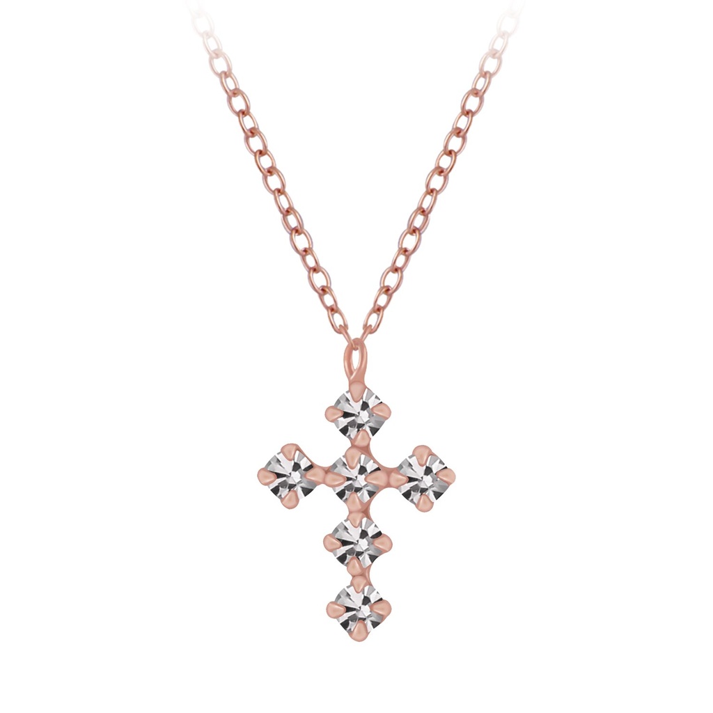 Collier croix en argent cristal