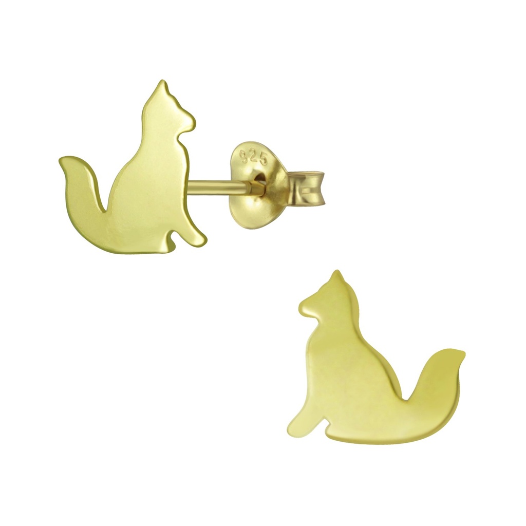 Silver Fox Stud Earrings