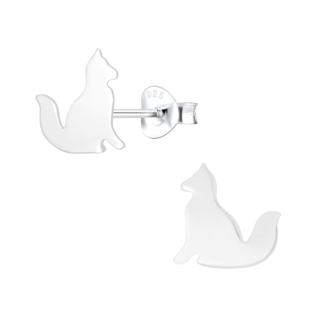 Silver Fox Stud Earrings