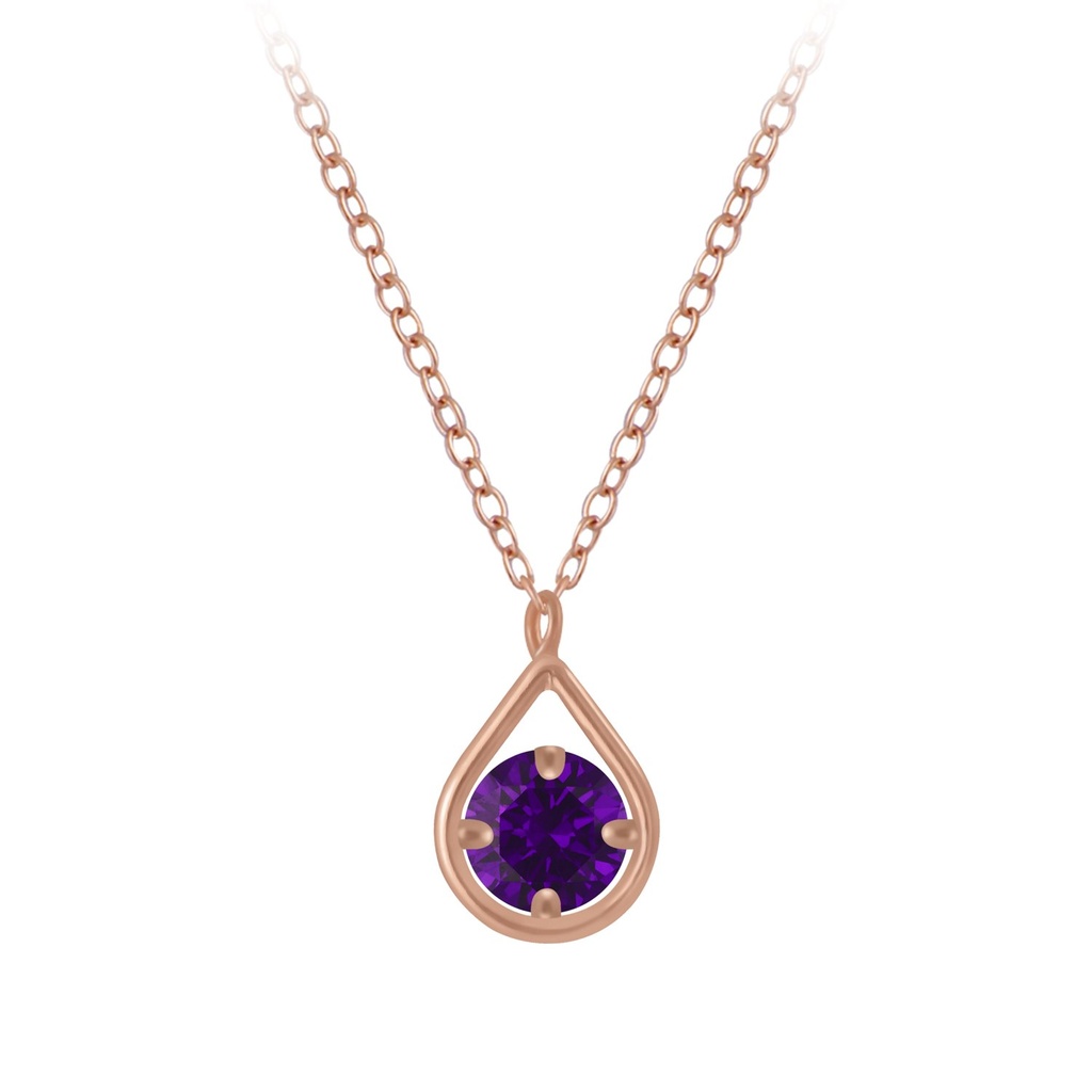 Silver Tear Drop Cubic Zirconia Necklace