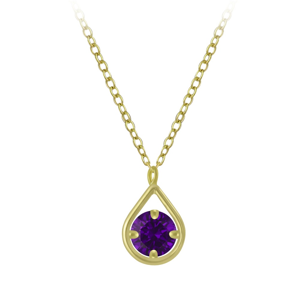 Collier goutte en argent zircon