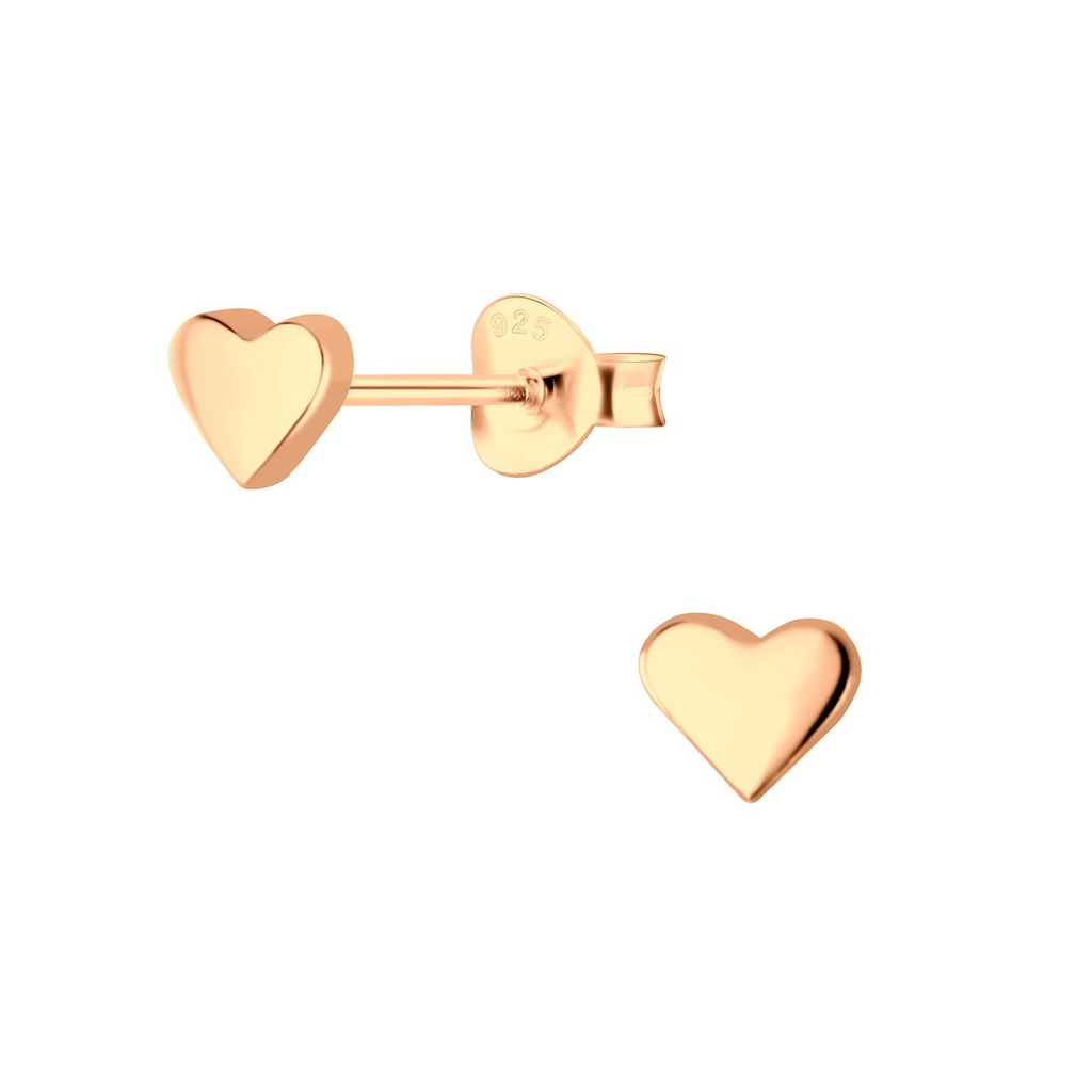 Puces d'oreilles cœur en argent