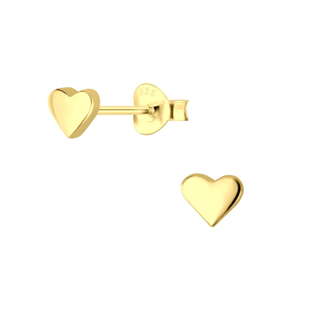 Silver Heart Stud Earrings