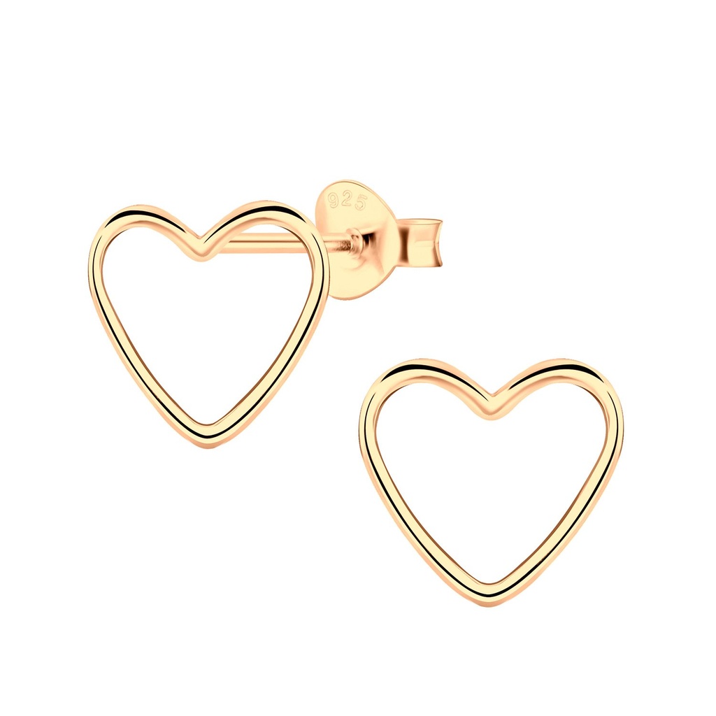Silver Heart Stud Earrings