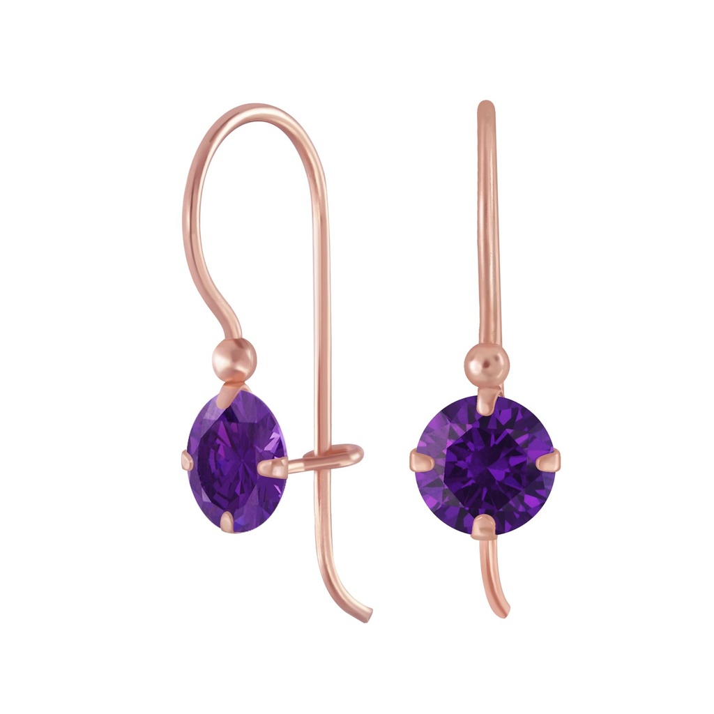 6mm Round Cubic Zirconia Silver Earrings
