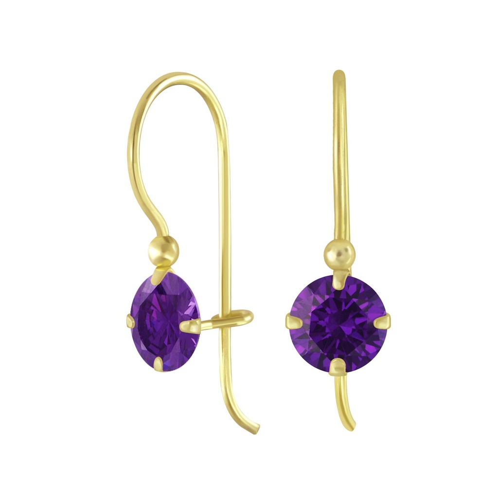 6mm Round Cubic Zirconia Silver Earring