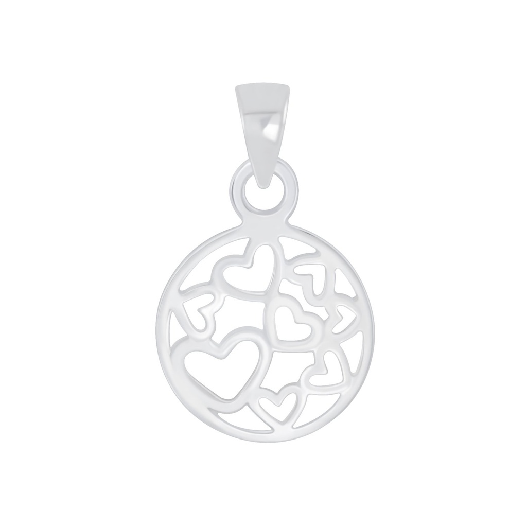 [10006005] Pendentif cœurs en argent