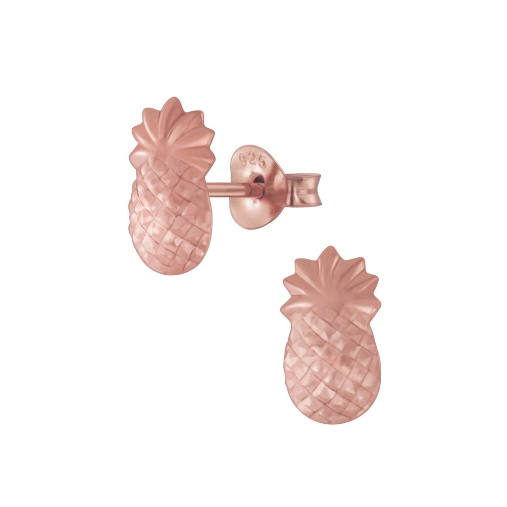 Puces d'oreilles ananas en argent