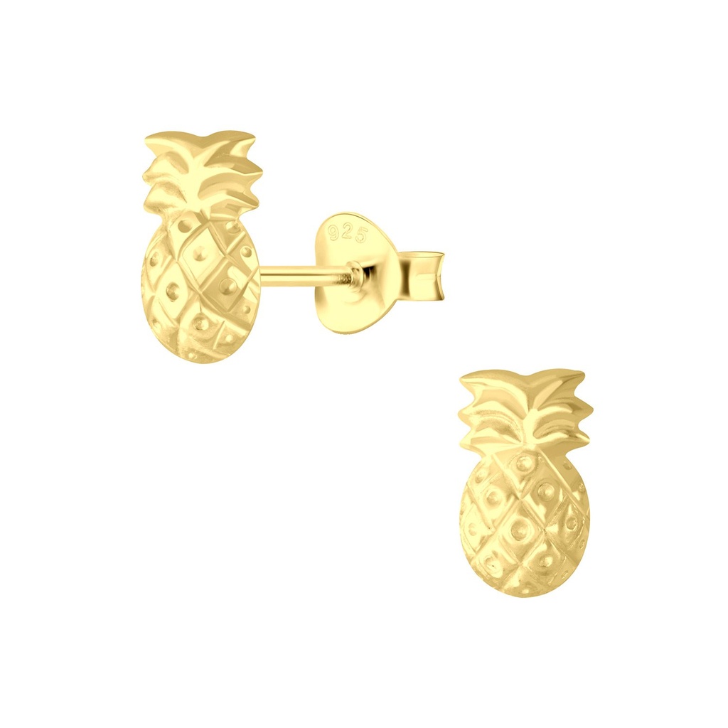 Puces d'oreilles ananas en argent